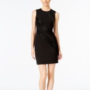 Calvin Klein Mixed Media Sheath Dress Black 14